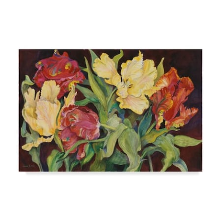 Joanne Porter 'Red And Yellow Parrot Tulips' Canvas Art,12x19